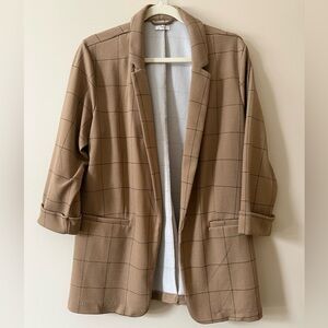 Maurices Beige and Black Checkered Blazer